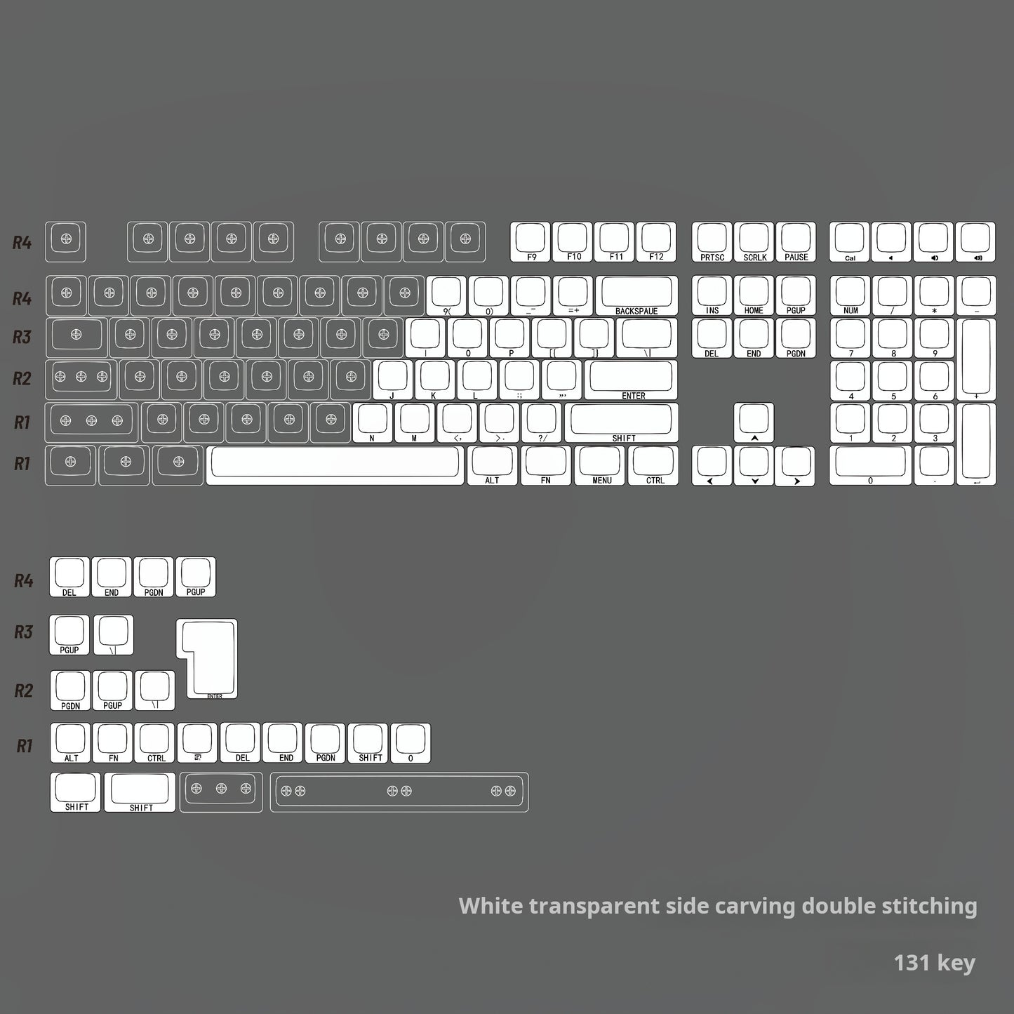 Transparent Double-Shot Keycaps